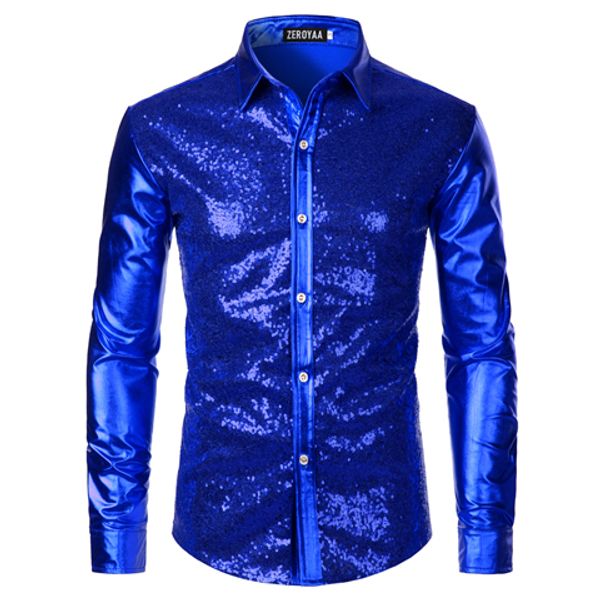 luxury royal blue sequin metallic dress shirts men 2020 new long sleeve 70's disco party shirt male christmas halloween costume, White;black
luxury royal blue sequin metallic dress shirts men 2020 new long sleeve 70's disco party shirt male christmas halloween costume, White;black
