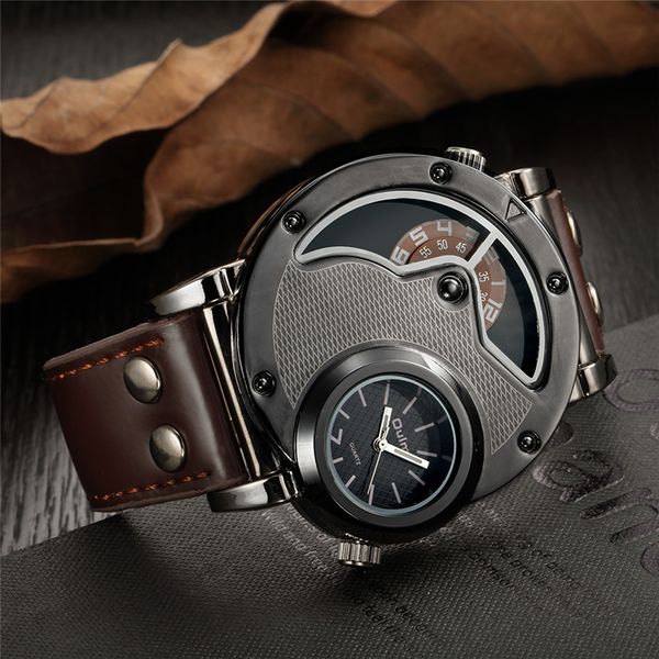 oulm unique design man quartz watches leather strap sport wristwatch male clock relogio masculino, Slivery;brown
oulm unique design man quartz watches leather strap sport wristwatch male clock relogio masculino, Slivery;brown