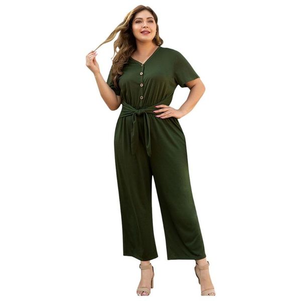 women plus size casual sashes bodysuit v-neck solid button lace up wide leg jumpsuit overalls combinaison femme ropa de mujer, Black;white
women plus size casual sashes bodysuit v-neck solid button lace up wide leg jumpsuit overalls combinaison femme ropa de mujer, Black;white