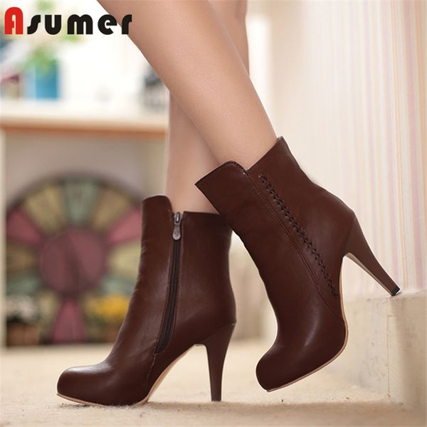 asumer 2020 new arrival ankle boots women round toe zip thin high heel dress party shoes autumn winter boots female big size 43, Black
asumer 2020 new arrival ankle boots women round toe zip thin high heel dress party shoes autumn winter boots female big size 43, Black