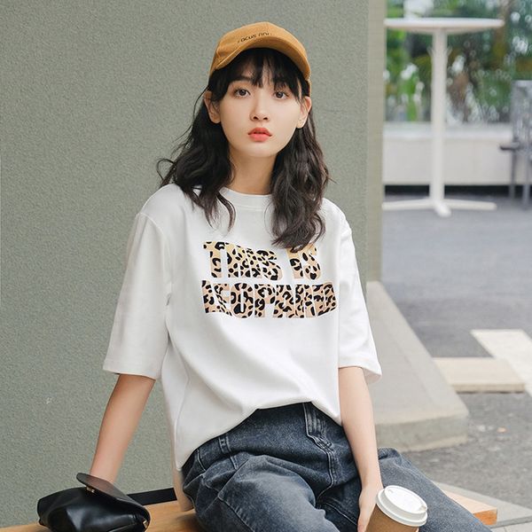 tee shirt femme women designer clothes leopard print women 2019 spring summer o neck harajuku cool letters t shirt female, White
tee shirt femme women designer clothes leopard print women 2019 spring summer o neck harajuku cool letters t shirt female, White