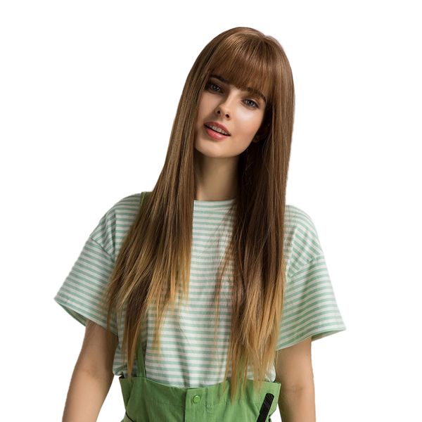 24'' women charming long straight natural wigs for fancy dress cosplay, Black 
24'' women charming long straight natural wigs for fancy dress cosplay, Black