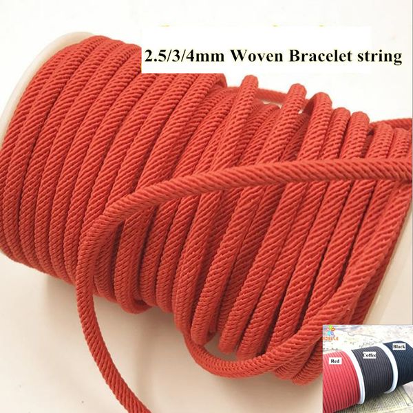 black/red/coffee woven braid hand line rope string 2.5/3/4mm strap diy bracelet fashion jewelry wristband girl boy 20m, Black;white
black/red/coffee woven braid hand line rope string 2.5/3/4mm strap diy bracelet fashion jewelry wristband girl boy 20m, Black;white