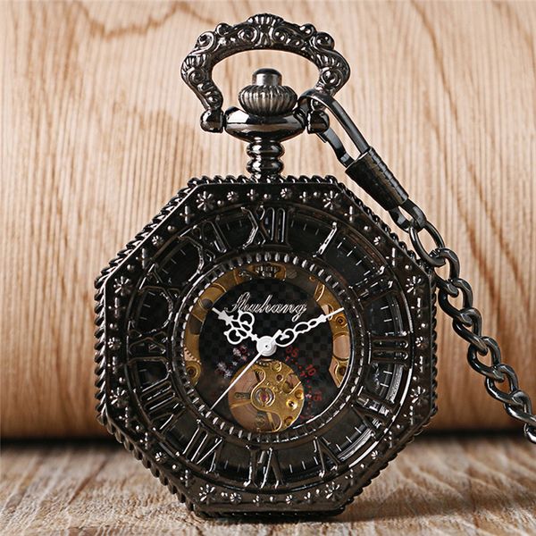 silver/bronze/black hand winding mechanical pocket watch octagon shape skeleton dial fob pendant chain for men women gift, Slivery;golden
silver/bronze/black hand winding mechanical pocket watch octagon shape skeleton dial fob pendant chain for men women gift, Slivery;golden