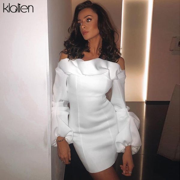 klalien off shoulder ruffle long sleeve mini dresses women elegant high waist bodycon 2020 spring new year party dresses, Black;gray
klalien off shoulder ruffle long sleeve mini dresses women elegant high waist bodycon 2020 spring new year party dresses, Black;gray