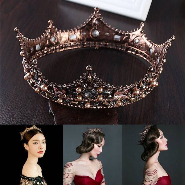 retro palace baroque queen crown glass round crown hairband full circle crown wedding headdress hair accessories, White;golden
retro palace baroque queen crown glass round crown hairband full circle crown wedding headdress hair accessories, White;golden