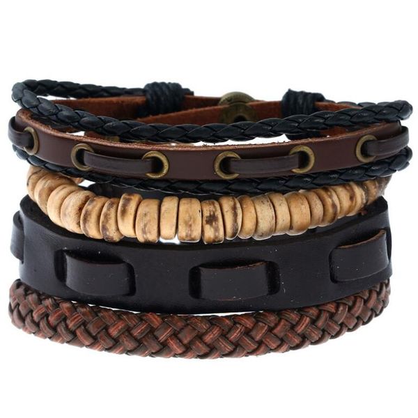 men jewelry vintage punk fashion bracelets multilayer genuine leather weave braided rope chain beads handmade wristbands bangles, Golden;silver
men jewelry vintage punk fashion bracelets multilayer genuine leather weave braided rope chain beads handmade wristbands bangles, Golden;silver