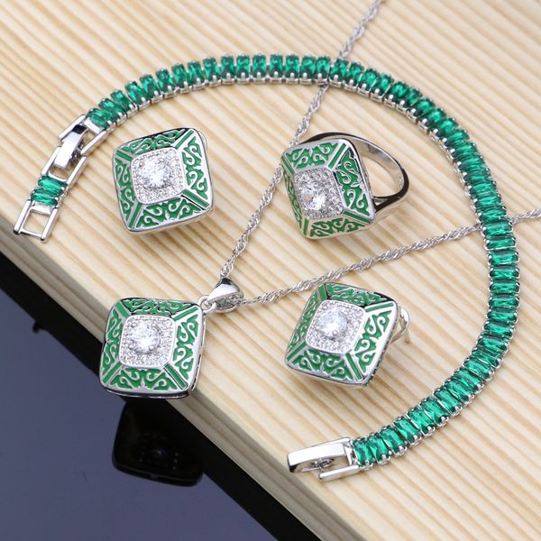 green lucite white zircon silver 925 bridal costume jewelry sets for women earrings/pendant/ring/stones bracelet/necklace set, Slivery;golden
green lucite white zircon silver 925 bridal costume jewelry sets for women earrings/pendant/ring/stones bracelet/necklace set, Slivery;golden