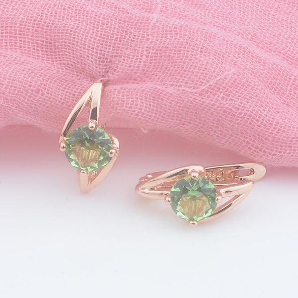 fj women girls 585 rose gold color sea blue light green cubic zircon earrings, Silver
fj women girls 585 rose gold color sea blue light green cubic zircon earrings, Silver