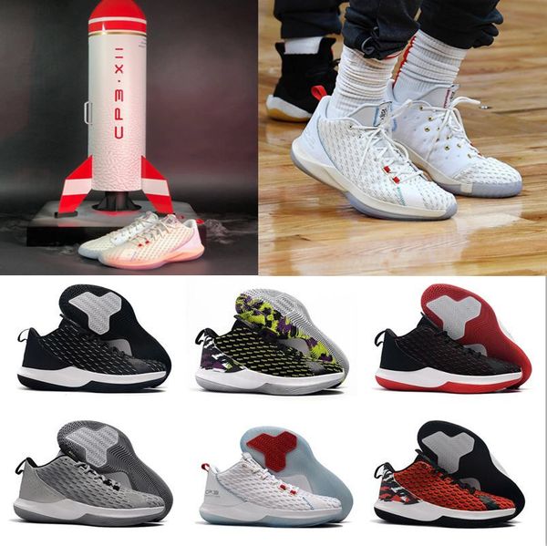 2019 cp3.xii chris paul 12 starting black red white basketball shoes for mens houston fans 12s sports sneakers size7-12