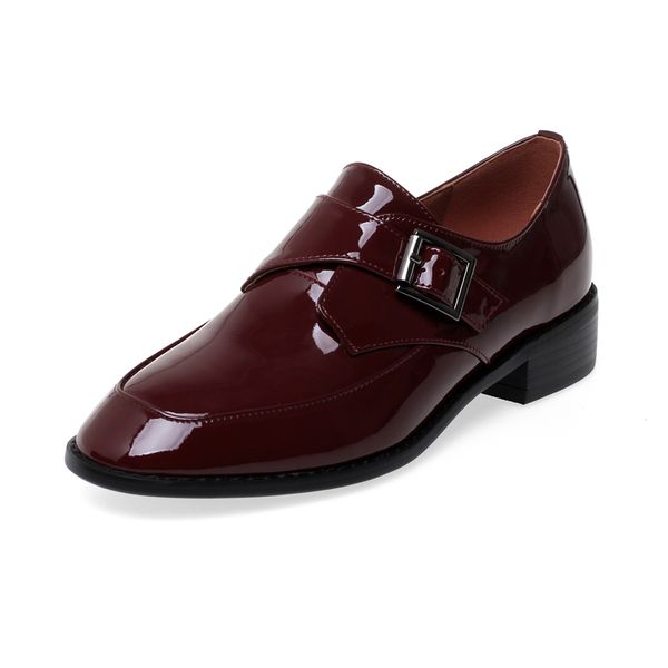 women's genuine patent leather slip-on flats oxfords metal buckle leisure soft comfort espadrilles british style brogues shoes, Black
women's genuine patent leather slip-on flats oxfords metal buckle leisure soft comfort espadrilles british style brogues shoes, Black