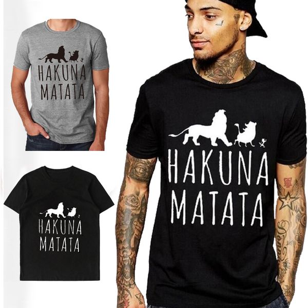 mens summer designer t shirt hakuna matata printed black white grey cotton casual crew neck short t shirt size s-3xl, White;black
mens summer designer t shirt hakuna matata printed black white grey cotton casual crew neck short t shirt size s-3xl, White;black