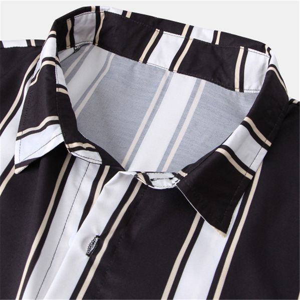 short sleeve lapel neck fashion trend shirts mens clothes striped print designer mens shirts natural color casual shirts, White;black
short sleeve lapel neck fashion trend shirts mens clothes striped print designer mens shirts natural color casual shirts, White;black