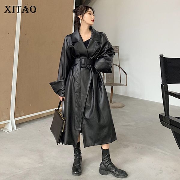xitao sashes casual long faux leather coat women 2019 winter tide fashion turn down collar handsome long sleeve black new xj2633
xitao sashes casual long faux leather coat women 2019 winter tide fashion turn down collar handsome long sleeve black new xj2633