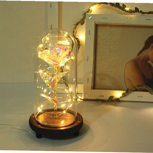 artificial gold foil rose flower and usb powered led light string in glass dome on wooden base the gift for women
artificial gold foil rose flower and usb powered led light string in glass dome on wooden base the gift for women
