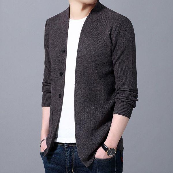 2020 spring and autumn new youth popular men's solid color slim sweater jacket fashion casual single-breasted m-3xl, Black;brown
2020 spring and autumn new youth popular men's solid color slim sweater jacket fashion casual single-breasted m-3xl, Black;brown