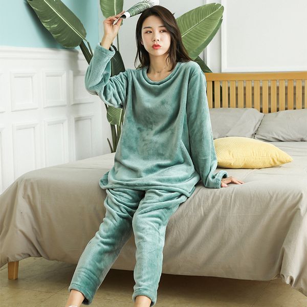 ms. warm flannel pajamas set autumn and winter 2019 long-sleeved soft pullover thick warm velvet 2 pieces set home suits, Black;red
ms. warm flannel pajamas set autumn and winter 2019 long-sleeved soft pullover thick warm velvet 2 pieces set home suits, Black;red