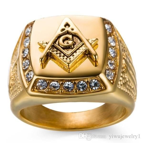 new 24k gold plated classic men's punk style ason masonic signet ring hip hop iced out bling rings fashion jewelry wholesale, Silver
new 24k gold plated classic men's punk style ason masonic signet ring hip hop iced out bling rings fashion jewelry wholesale, Silver