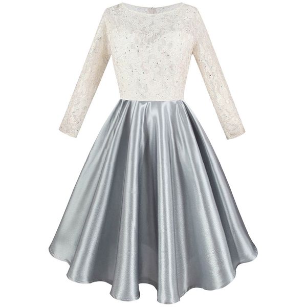 angel-fashions women's beading floral lace satin transparent long sleeves short prom cocktail dresses white gray sheer party dress 413, Black
angel-fashions women's beading floral lace satin transparent long sleeves short prom cocktail dresses white gray sheer party dress 413, Black