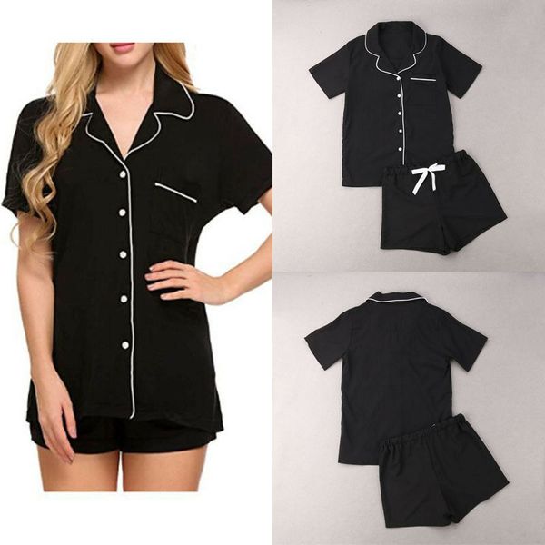 new 2pcs pajamas sets summer cotton short sleeve shirts+pants homewear sleepwear nightwear robe white black, Black;brown
new 2pcs pajamas sets summer cotton short sleeve shirts+pants homewear sleepwear nightwear robe white black, Black;brown