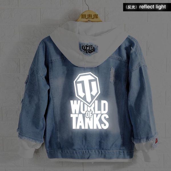 new world of tanks hoodie jeans coat men hooded reflect light women fashion jacket, Black
new world of tanks hoodie jeans coat men hooded reflect light women fashion jacket, Black