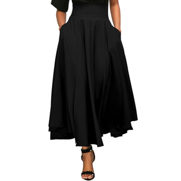 wholesale-summer women big swing long skirts casual a-line elastic high waist ankle-length skirt fashion vintage solid pockets beach skirt, Black
wholesale-summer women big swing long skirts casual a-line elastic high waist ankle-length skirt fashion vintage solid pockets beach skirt, Black