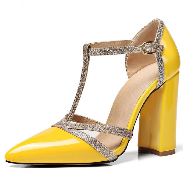 patent leather women pumps spring shoes t-strap pointed wedding pumps cut outs thick heel dress party shoes, Black
patent leather women pumps spring shoes t-strap pointed wedding pumps cut outs thick heel dress party shoes, Black