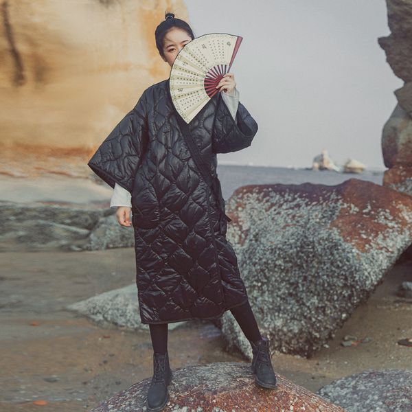 johnature women black parkas japan style coats 2019 autumn winter new belt v-neck plus size women cloths warm vintage parkas y190926, Black;white
johnature women black parkas japan style coats 2019 autumn winter new belt v-neck plus size women cloths warm vintage parkas y190926, Black;white