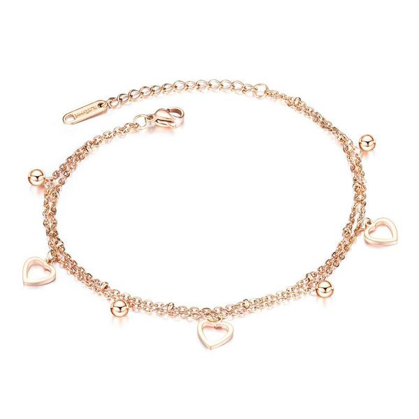 fashionable simple double-layer love anklet titanium steel with women anklets & bracelets double round bead chains girl jewelry, Red;blue
fashionable simple double-layer love anklet titanium steel with women anklets & bracelets double round bead chains girl jewelry, Red;blue
