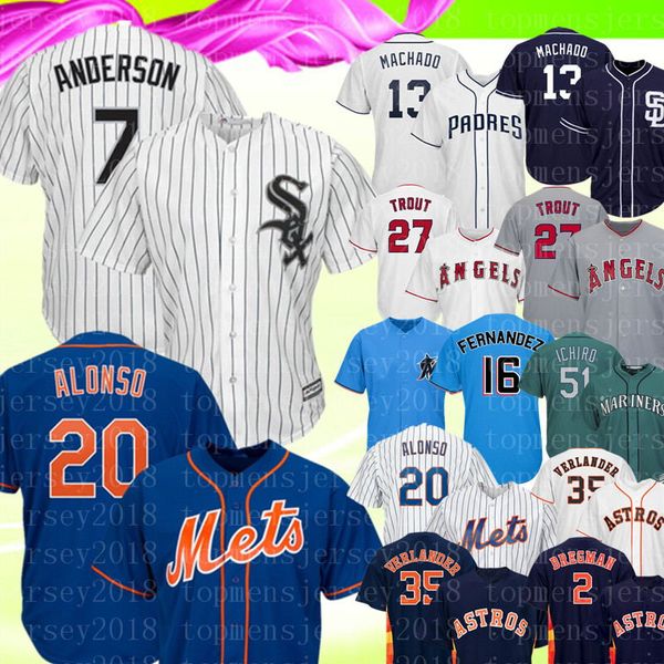Chicago 7 Tim Anderson White Sox Jersey Mets 20 Pete Alonso Padres 13 Manny Machado 27 Mike Trout 51 Ichiro Baseball
Chicago 7 Tim Anderson White Sox Jersey Mets 20 Pete Alonso Padres 13 Manny Machado 27 Mike Trout 51 Ichiro Baseball