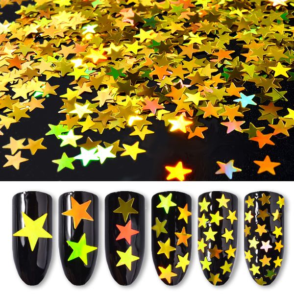 6pcs/bag 6colors gold stars laser rainbow nail sequins nail art paillette glitter 3d decoration tips set kit 10-58, Silver;gold
6pcs/bag 6colors gold stars laser rainbow nail sequins nail art paillette glitter 3d decoration tips set kit 10-58, Silver;gold