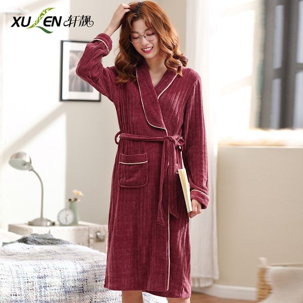 women's sleepwear women nightwear kimono robe winter autumn night cotton bathrobe belt elegant bathroom spa home dressing gown, Black;red
women's sleepwear women nightwear kimono robe winter autumn night cotton bathrobe belt elegant bathroom spa home dressing gown, Black;red
