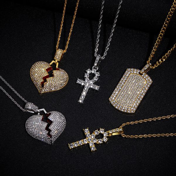1pc hip hop luxury shiny jesus cross tag pendant inlaid rhinestone necklace broken heart twist cubic zircon link chain, Silver
1pc hip hop luxury shiny jesus cross tag pendant inlaid rhinestone necklace broken heart twist cubic zircon link chain, Silver