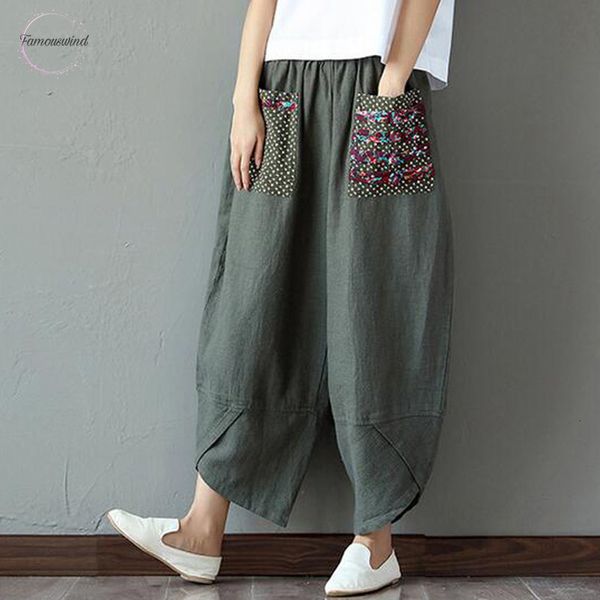 trousers 2019 summer casual loose long pantalon women elastic waist linen print cotton harem pants plus size, Black;white
trousers 2019 summer casual loose long pantalon women elastic waist linen print cotton harem pants plus size, Black;white