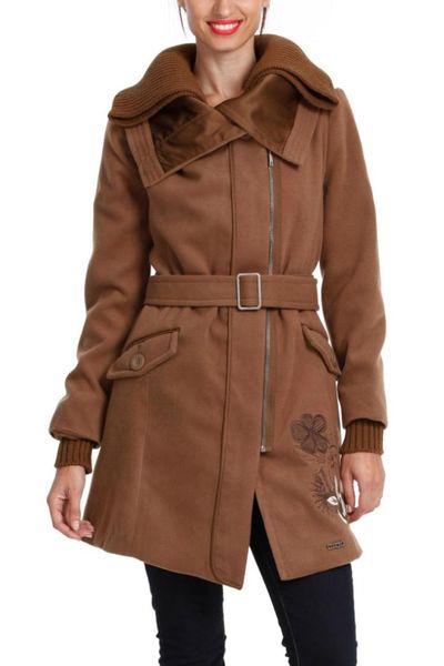 spain plus-size women's autumn/winter woolen coat coat, Black