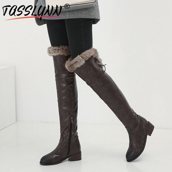 tasslynn 2019 pu тонких сапог круглого toe скольжение на basic over-the-knee зима женщин boots квадратного каблук fur дождь плюш размер 34-4, Black
tasslynn 2019 pu тонких сапог круглого toe скольжение на basic over-the-knee зима женщин boots квадратного каблук fur дождь плюш размер 34-4, Black