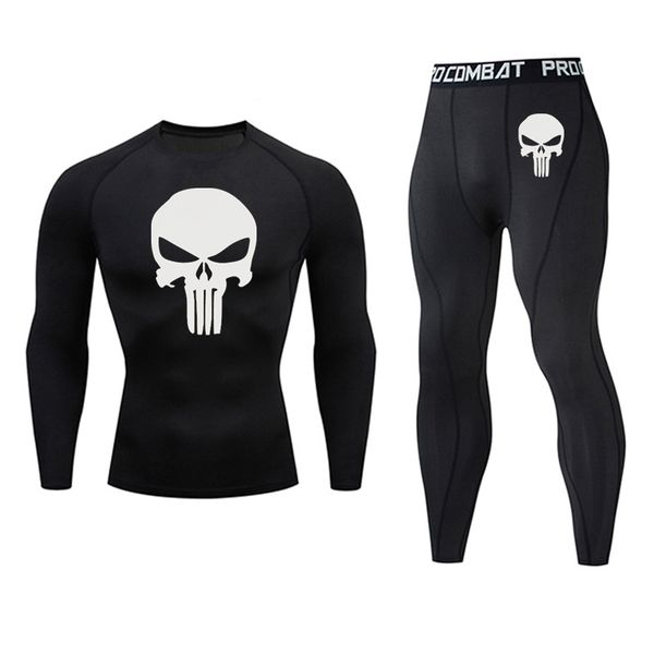 men's skull sports compression racing set t-shirt + pants -tights fitness training punisher running suits cross-country clothing, Black;blue
men's skull sports compression racing set t-shirt + pants -tights fitness training punisher running suits cross-country clothing, Black;blue