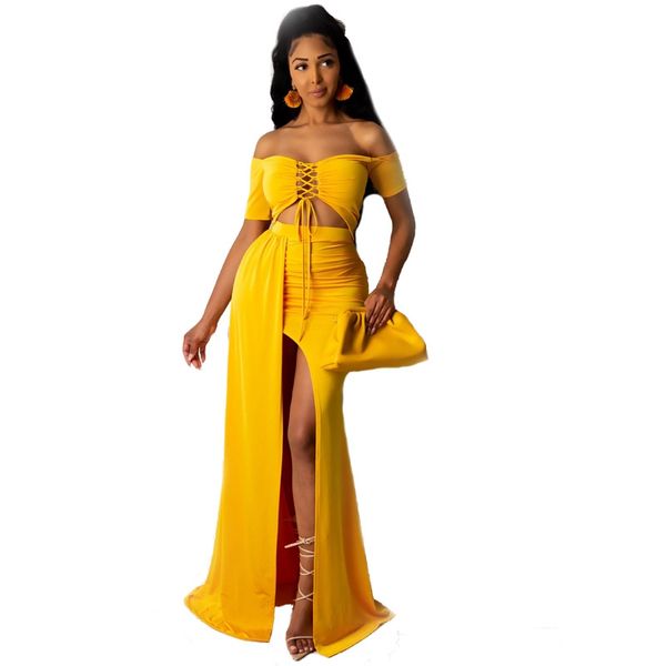 off shoulder maxi dresses for women summer 2020 short sleeve lace up high split elegant long dress evening club party dress, Black;gray
off shoulder maxi dresses for women summer 2020 short sleeve lace up high split elegant long dress evening club party dress, Black;gray