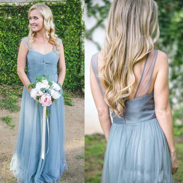 2019 Dusty Blue Cap Sleeves Tulle Long Bridesmaid Dresses Ruched Floor Length Wedding Guest Gowns Long Maid Of Honor Dresses
2019 Dusty Blue Cap Sleeves Tulle Long Bridesmaid Dresses Ruched Floor Length Wedding Guest Gowns Long Maid Of Honor Dresses