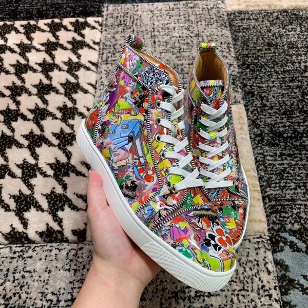 2020 orlato casual flat super loubi print men's red bottom sneakers high graffiti leisure brands couple outdoor sports, Black
2020 orlato casual flat super loubi print men's red bottom sneakers high graffiti leisure brands couple outdoor sports, Black