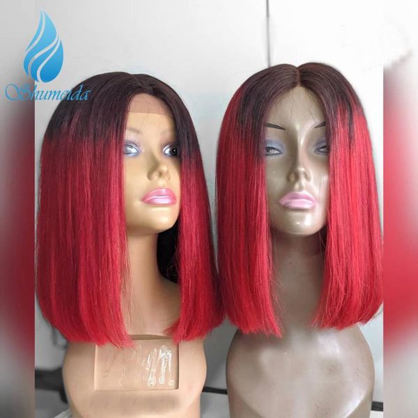 ombre red color 13*6 lace front human hair wigs 150% density brazilian remy human hair short bob wig with baby, Black;brown
ombre red color 13*6 lace front human hair wigs 150% density brazilian remy human hair short bob wig with baby, Black;brown