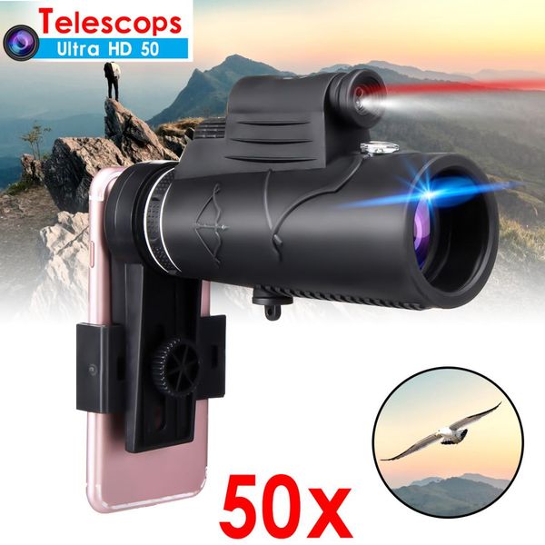 50x black outdoor hiking camping hd optics monocular telescope bird watching update with laser day & night vision
50x black outdoor hiking camping hd optics monocular telescope bird watching update with laser day & night vision