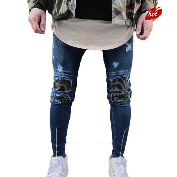 new skinny jeans for men hole ripped distressed biker jeans men spring stretch zipper man pants plus size o8r2, Blue
new skinny jeans for men hole ripped distressed biker jeans men spring stretch zipper man pants plus size o8r2, Blue