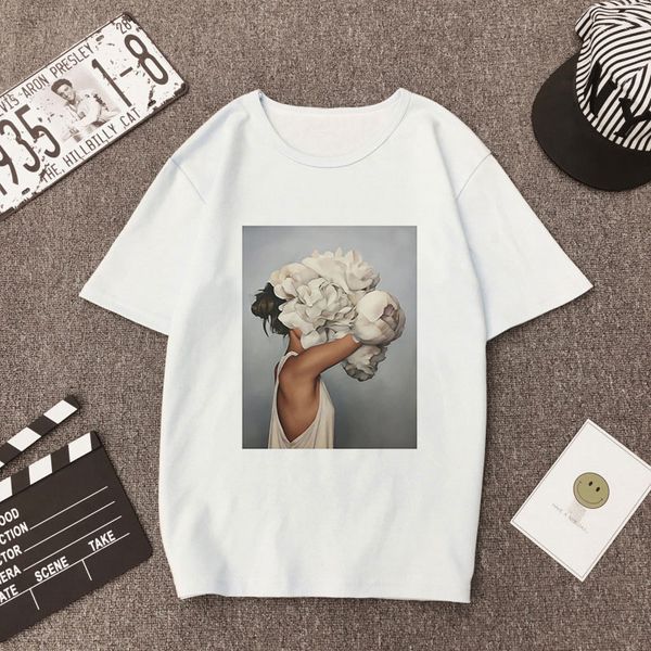 plus size women summer vogue print casual t-shirt lady flowers feather short sleeve o-neck loose tees camisetas mujer, White
plus size women summer vogue print casual t-shirt lady flowers feather short sleeve o-neck loose tees camisetas mujer, White