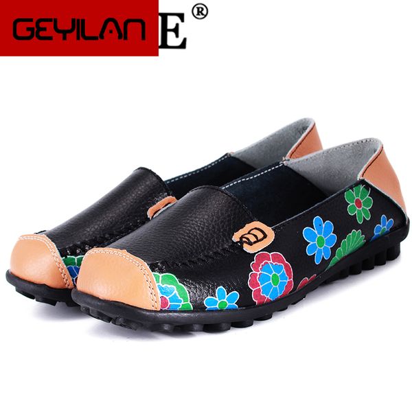 women casual genuine leather boat comfortable soft flat ventilation fashion printing flat slip on shoes loafers, Black
women casual genuine leather boat comfortable soft flat ventilation fashion printing flat slip on shoes loafers, Black