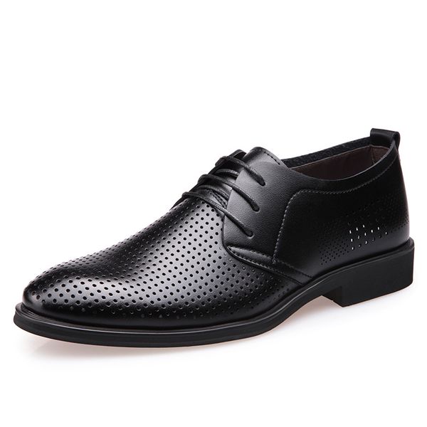 summer new large-size hollow-out leather shoes leather hole men's shoes business casual flat sole single shoes 4546, Black
summer new large-size hollow-out leather shoes leather hole men's shoes business casual flat sole single shoes 4546, Black
