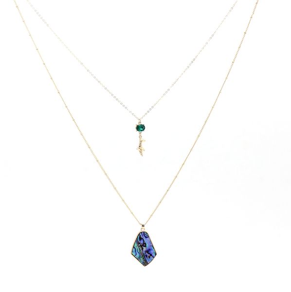 2018 new jewelry set multillayer geometric abalone shell long necklace women water drop earrings, Silver
2018 new jewelry set multillayer geometric abalone shell long necklace women water drop earrings, Silver