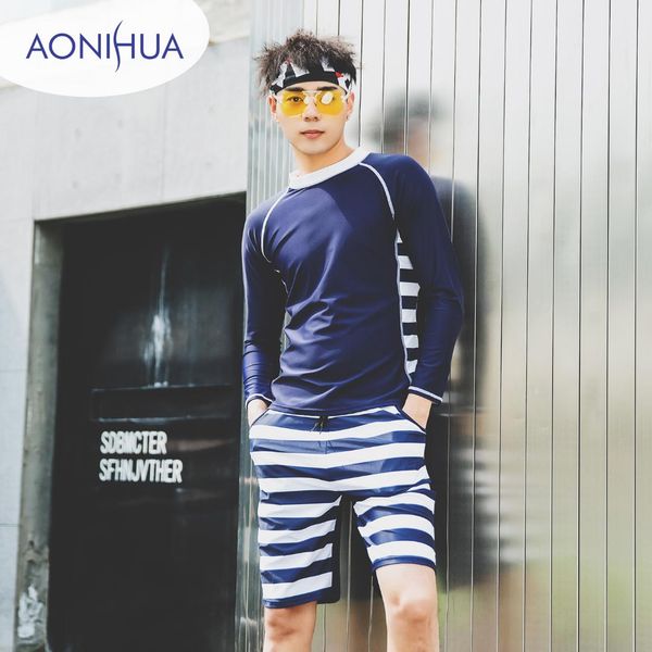 2019 new korean men's two pieces swimwear long sleeves snorkeling surfing cool quick-dry sunscreen elastic beach board shorts, White;black
2019 new korean men's two pieces swimwear long sleeves snorkeling surfing cool quick-dry sunscreen elastic beach board shorts, White;black