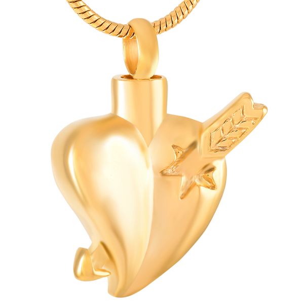 ijd9358 stainless steel the cupid's arrow of love memorial gold heart necklace cremation souvenir urn necklace with chain jewelry, Silver
ijd9358 stainless steel the cupid's arrow of love memorial gold heart necklace cremation souvenir urn necklace with chain jewelry, Silver