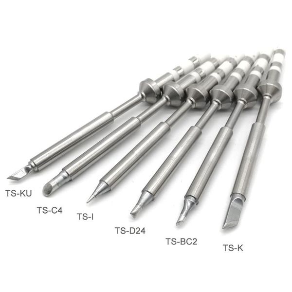 6 pcs/set ts100 electric soldering iron tips ts100-bc2 c4 d24 i k ku b2 lead welding iron tips for mini soldering station
6 pcs/set ts100 electric soldering iron tips ts100-bc2 c4 d24 i k ku b2 lead welding iron tips for mini soldering station